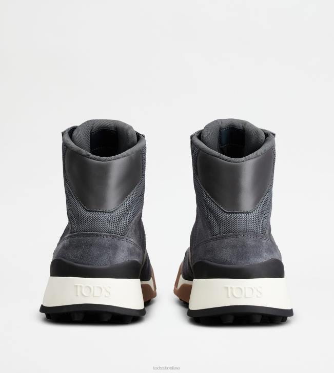 Tod\'s 8NXV849 sivá muži špičkové tenisky zo semišu a hladkej kože