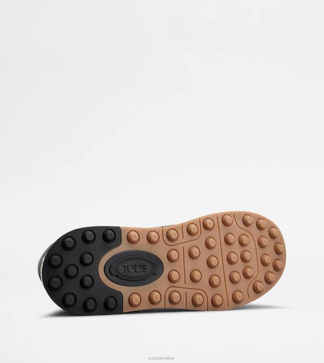 Tod\'s 8NXV849 sivá muži špičkové tenisky zo semišu a hladkej kože