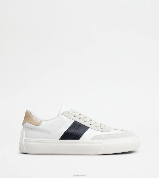 Tod's 8NXV850 biela/modrá/béžová muži tenisky z hladkej kože a semišu
