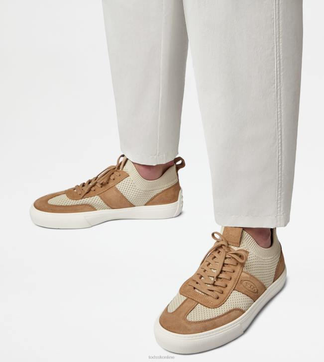 Tod\'s 8NXV852 béžová/biela muži tenisky z látky a semišu