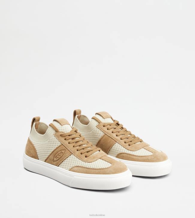 Tod\'s 8NXV852 béžová/biela muži tenisky z látky a semišu