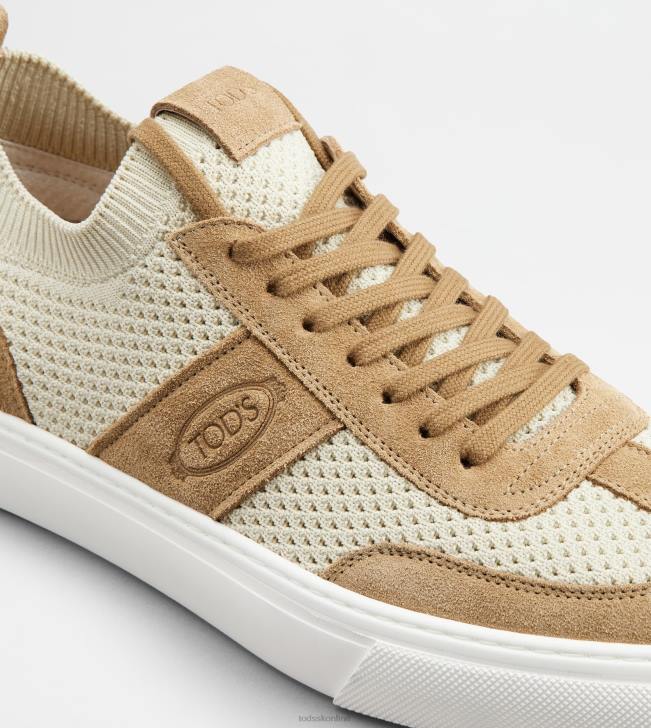 Tod\'s 8NXV852 béžová/biela muži tenisky z látky a semišu