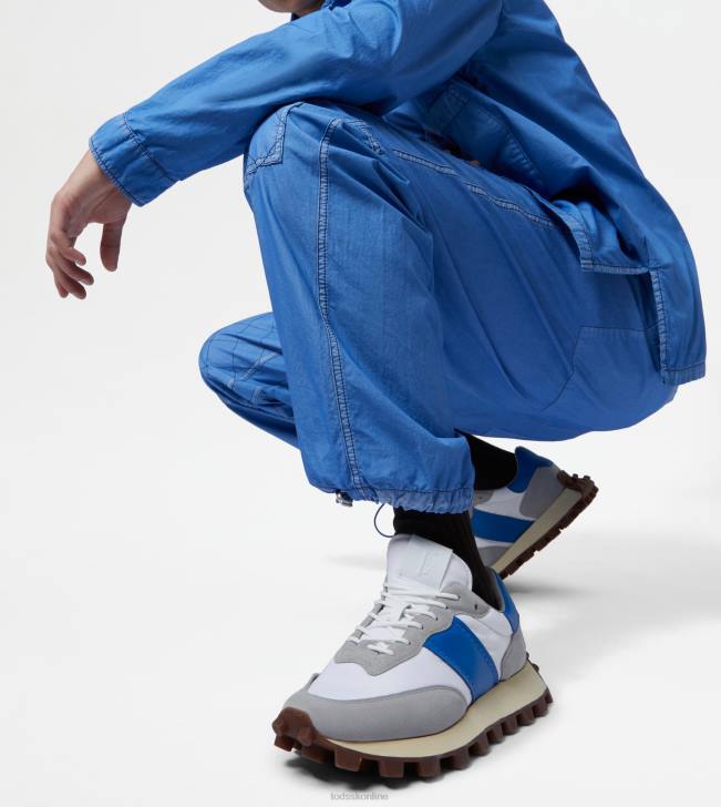 Tod\'s 8NXV864 šedá/biela/modrá muži tenisky 1t z semišu a látky
