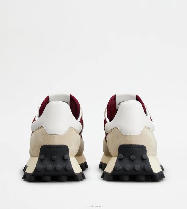 Tod\'s 8NXV865 béžová/bordová/biela muži tenisky 1t z semišu a látky