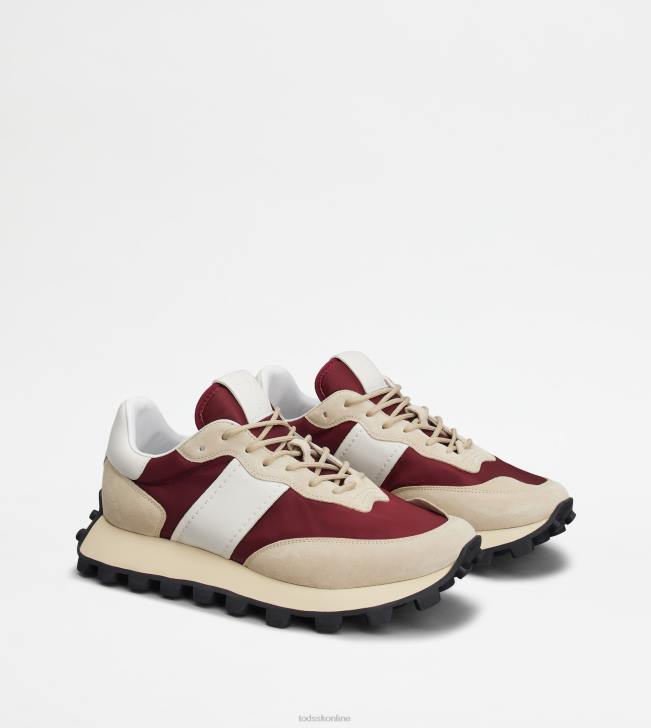 Tod\'s 8NXV865 béžová/bordová/biela muži tenisky 1t z semišu a látky
