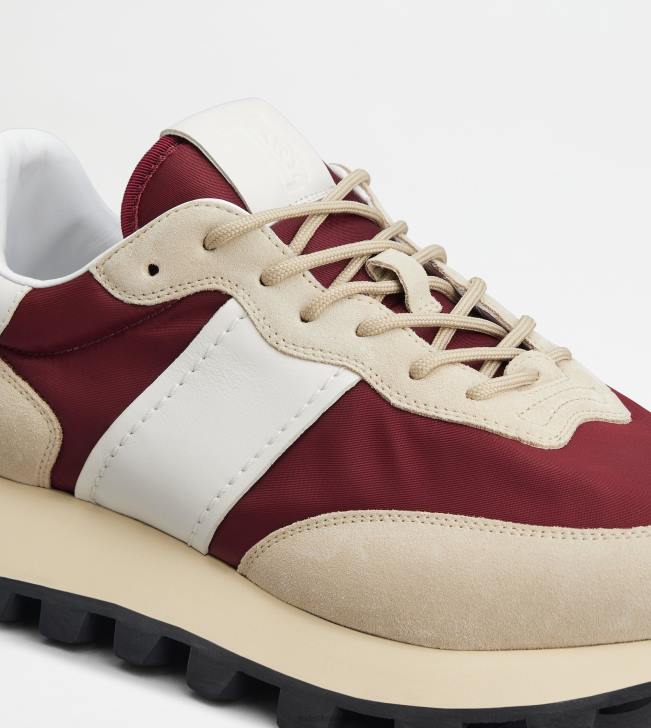 Tod\'s 8NXV865 béžová/bordová/biela muži tenisky 1t z semišu a látky