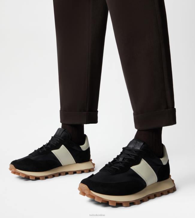 Tod\'s 8NXV866 čierna/biela muži tenisky 1t z semišu a látky