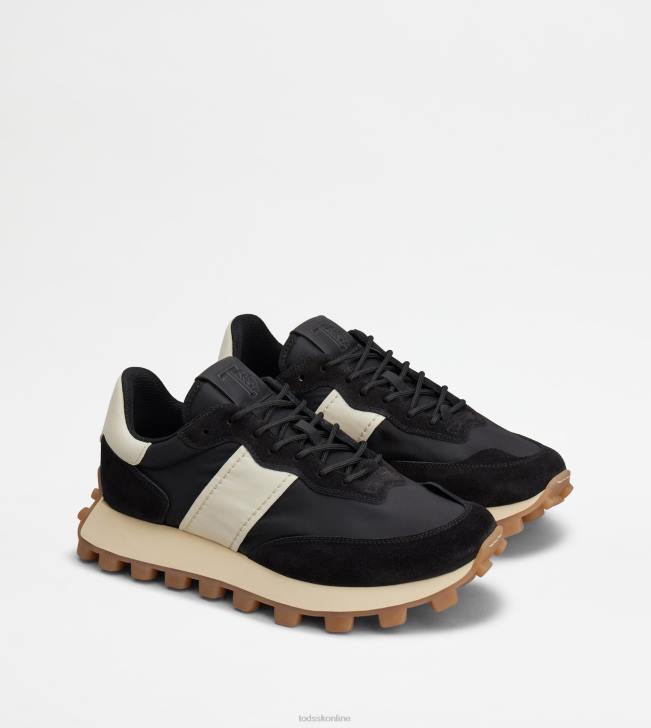 Tod\'s 8NXV866 čierna/biela muži tenisky 1t z semišu a látky