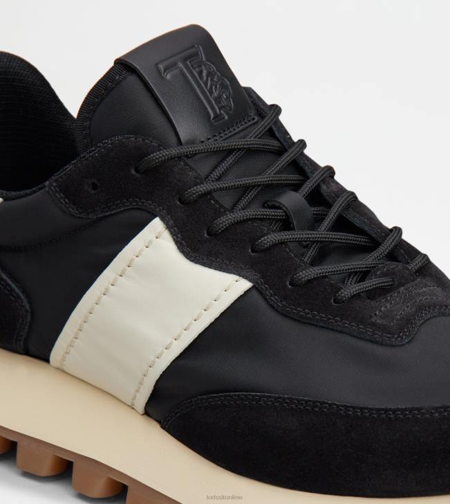 Tod\'s 8NXV866 čierna/biela muži tenisky 1t z semišu a látky