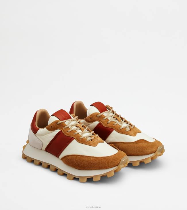 Tod\'s 8NXV867 sivobiela/hnedá muži tenisky 1t z semišu a látky