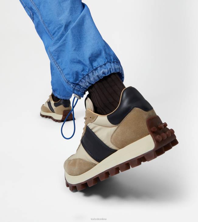 Tod\'s 8NXV870 béžová/čierna muži tenisky 1t z semišu a látky