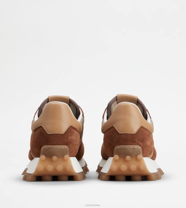 Tod\'s 8NXV871 hnedá/béžová/šedá muži tenisky 1t z semišu a látky
