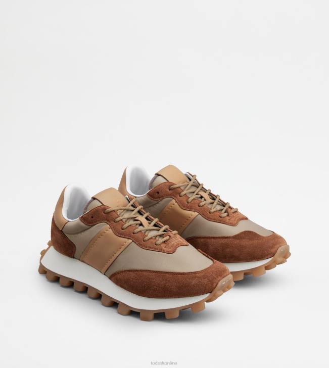 Tod\'s 8NXV871 hnedá/béžová/šedá muži tenisky 1t z semišu a látky