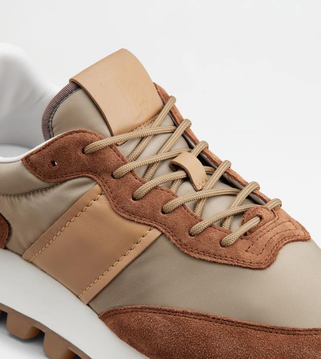 Tod\'s 8NXV871 hnedá/béžová/šedá muži tenisky 1t z semišu a látky