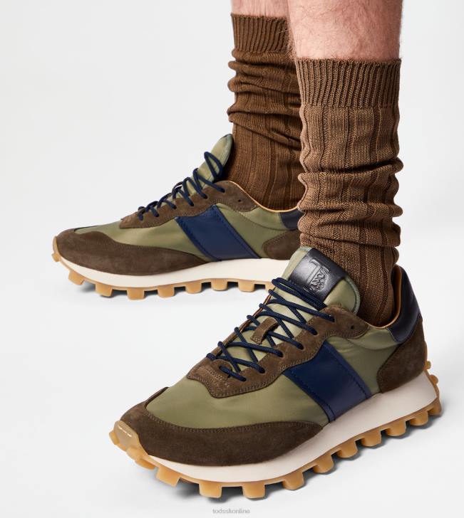 Tod\'s 8NXV873 zelená/hnedá/modrá muži tenisky 1t z semišu a látky
