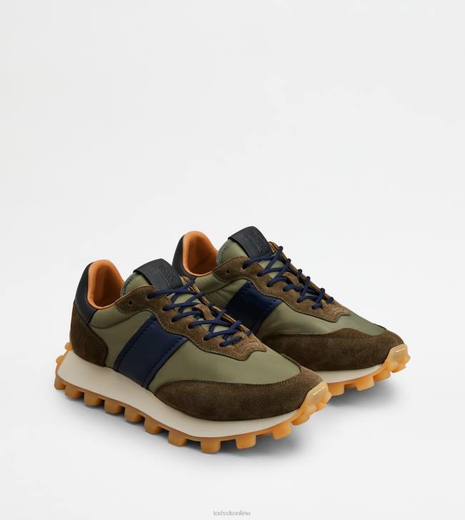 Tod\'s 8NXV873 zelená/hnedá/modrá muži tenisky 1t z semišu a látky