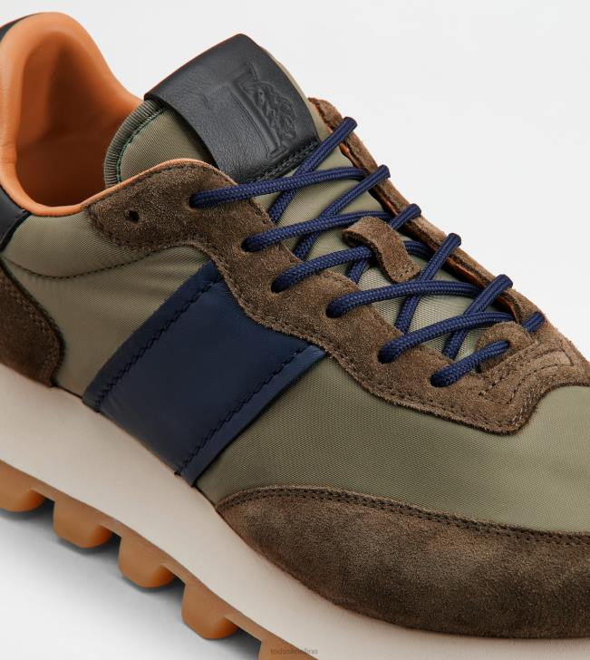 Tod\'s 8NXV873 zelená/hnedá/modrá muži tenisky 1t z semišu a látky