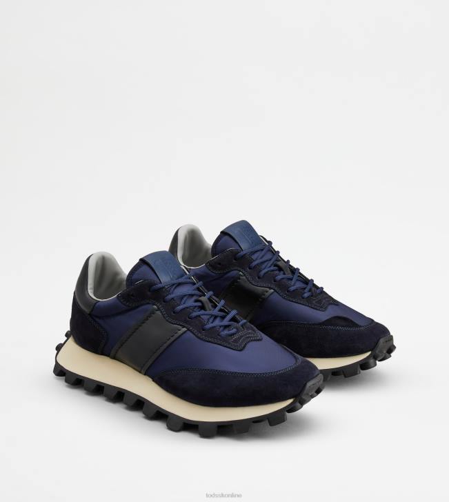 Tod\'s 8NXV874 modrá/čierna muži tenisky 1t z semišu a látky