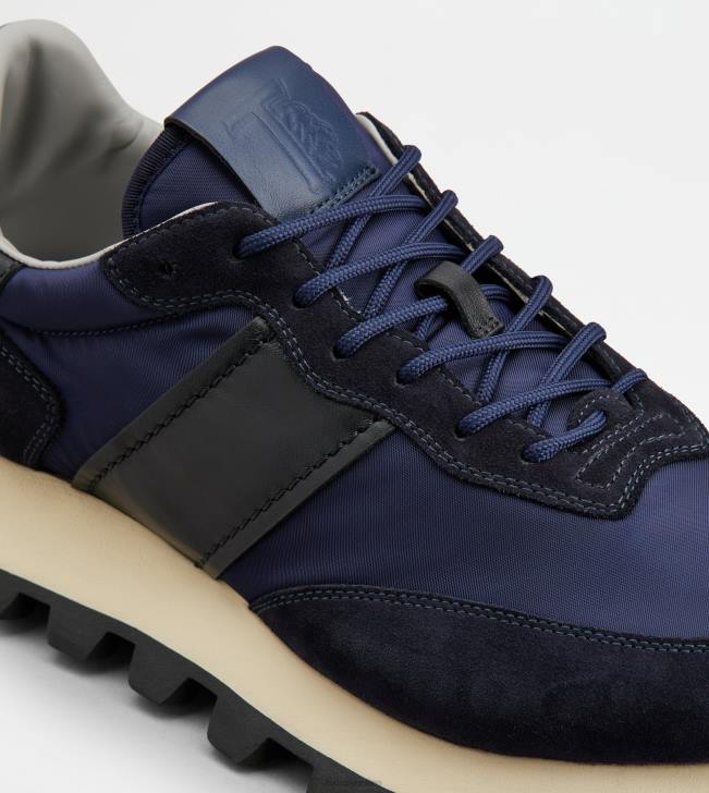 Tod\'s 8NXV874 modrá/čierna muži tenisky 1t z semišu a látky