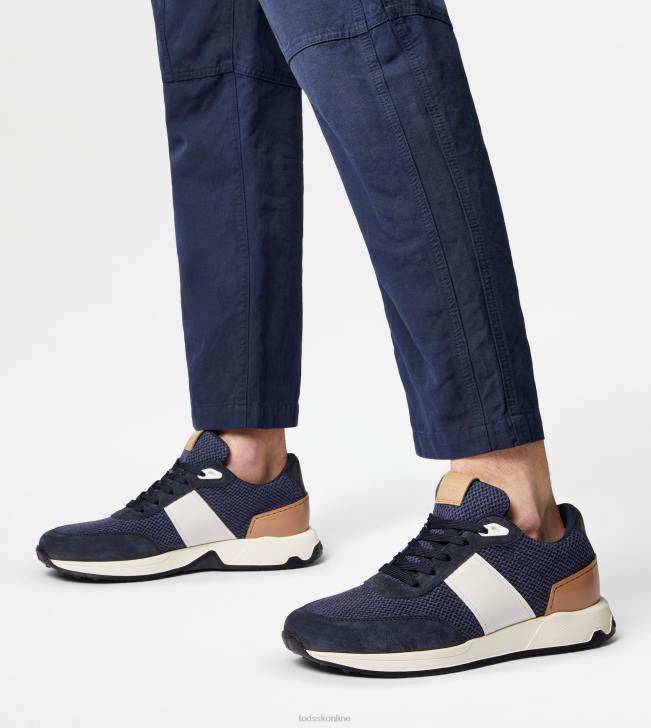 Tod\'s 8NXV879 Modrá muži tenisky z kože a technickej tkaniny