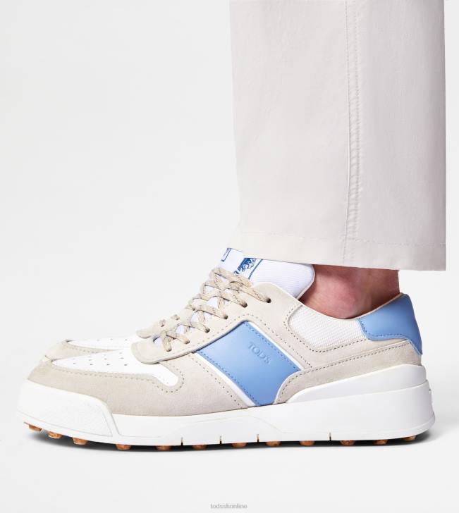 Tod\'s 8NXV880 biela/modrá muži semišové tenisky a hladká koža