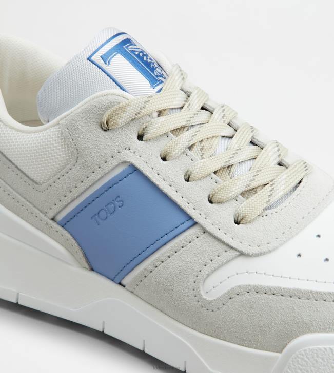 Tod\'s 8NXV880 biela/modrá muži semišové tenisky a hladká koža