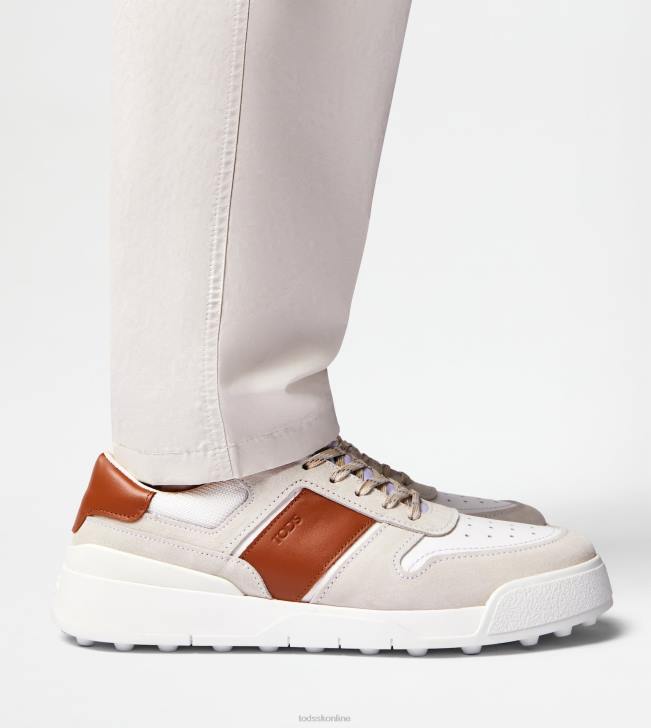 Tod\'s 8NXV881 biela/hnedá muži semišové tenisky a hladká koža