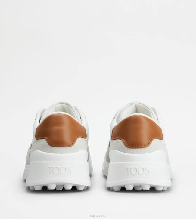Tod\'s 8NXV881 biela/hnedá muži semišové tenisky a hladká koža