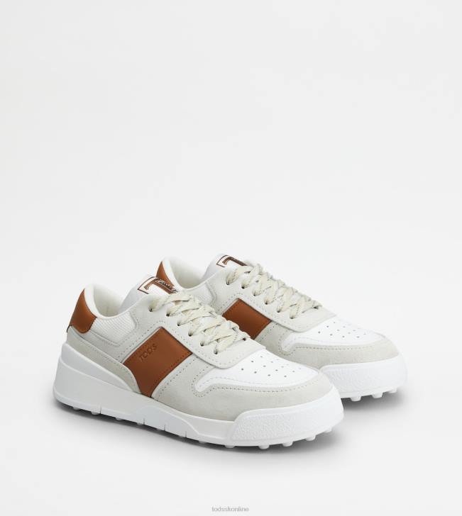 Tod\'s 8NXV881 biela/hnedá muži semišové tenisky a hladká koža