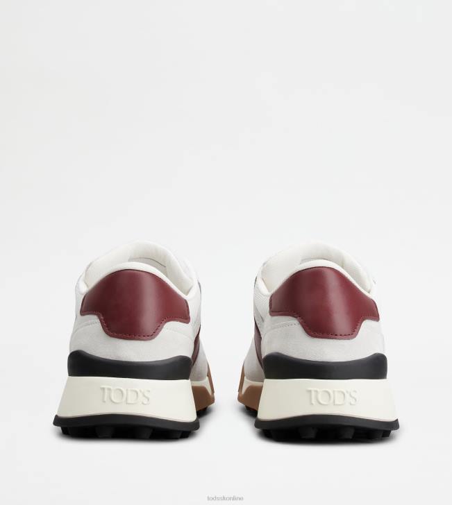 Tod\'s 8NXV882 bordová/biela muži semišové tenisky a hladká koža