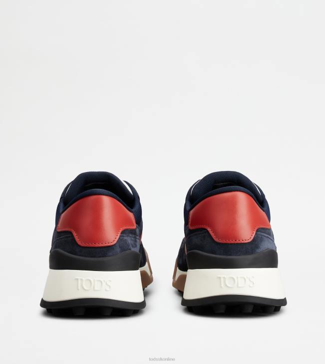 Tod\'s 8NXV883 modrá/červená muži semišové tenisky a hladká koža