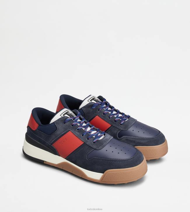 Tod\'s 8NXV883 modrá/červená muži semišové tenisky a hladká koža