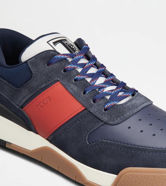 Tod\'s 8NXV883 modrá/červená muži semišové tenisky a hladká koža