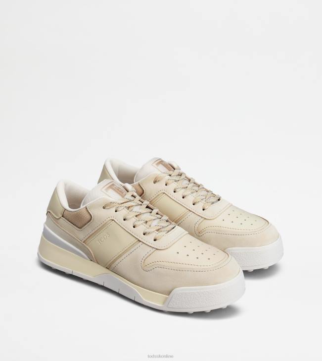 Tod\'s 8NXV885 sivobiela/béžová/biela muži semišové tenisky a hladká koža