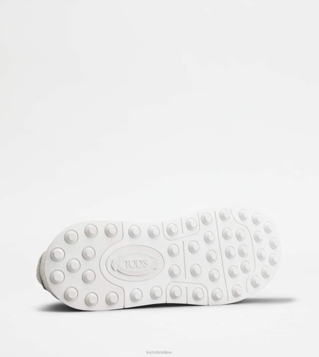 Tod\'s 8NXV885 sivobiela/béžová/biela muži semišové tenisky a hladká koža