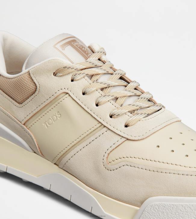 Tod\'s 8NXV885 sivobiela/béžová/biela muži semišové tenisky a hladká koža