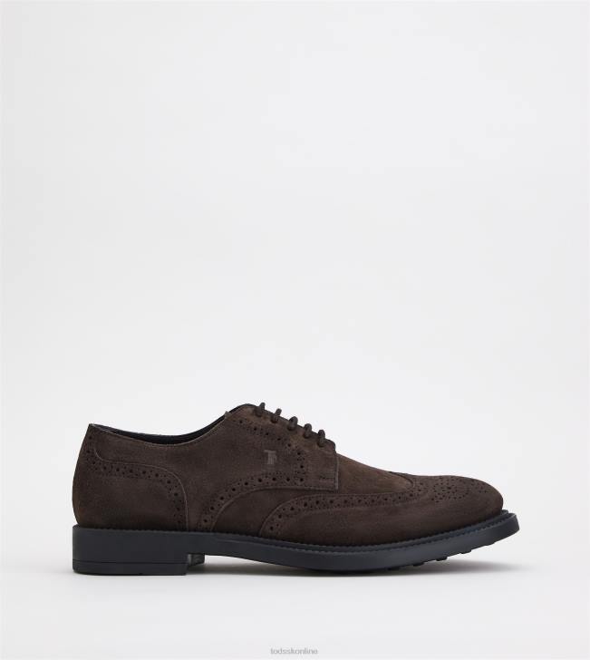 Tod\'s 8NXV819 hnedá muži šnurovačky do semišu