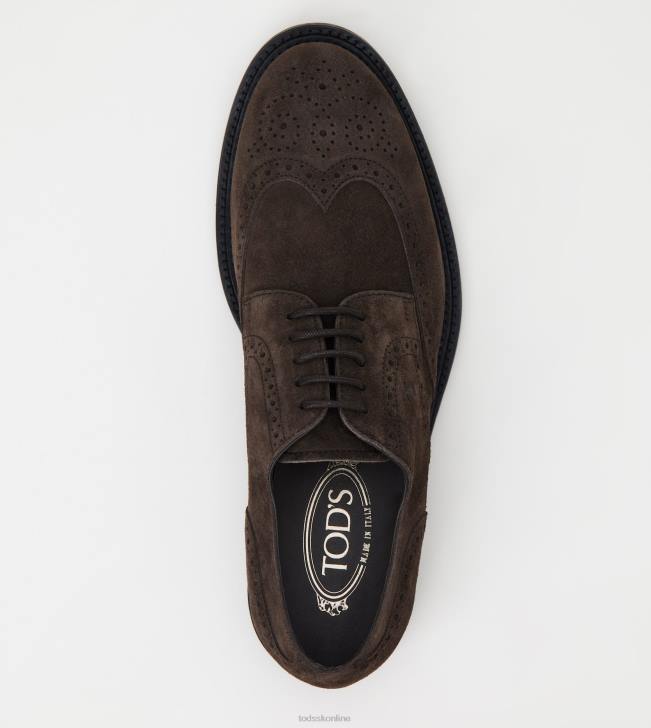 Tod\'s 8NXV819 hnedá muži šnurovačky do semišu