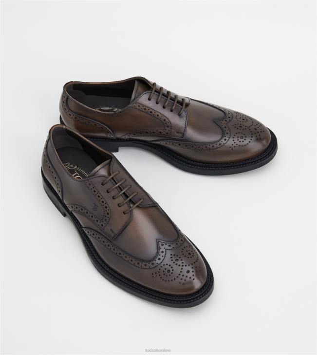 Tod\'s 8NXV820 hnedá muži šnurovačky z kože