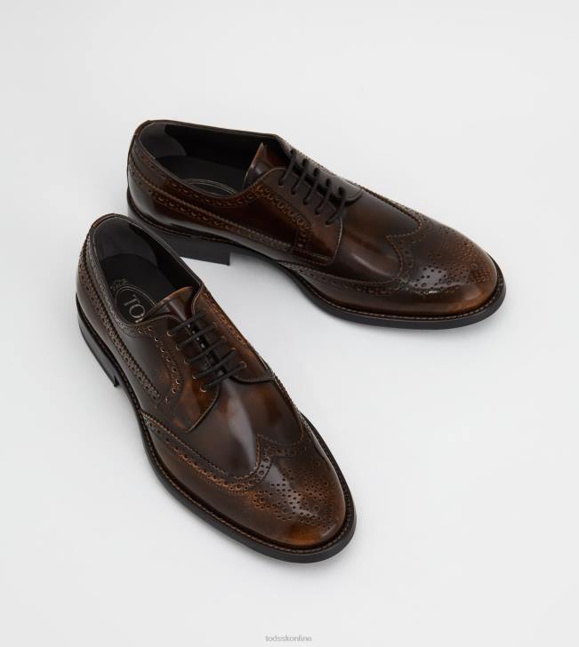 Tod\'s 8NXV824 hnedá muži šnurovačky z kože