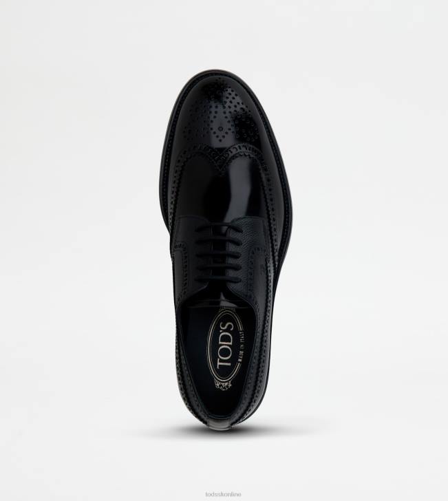 Tod\'s 8NXV828 čierna muži šnurovačky z kože