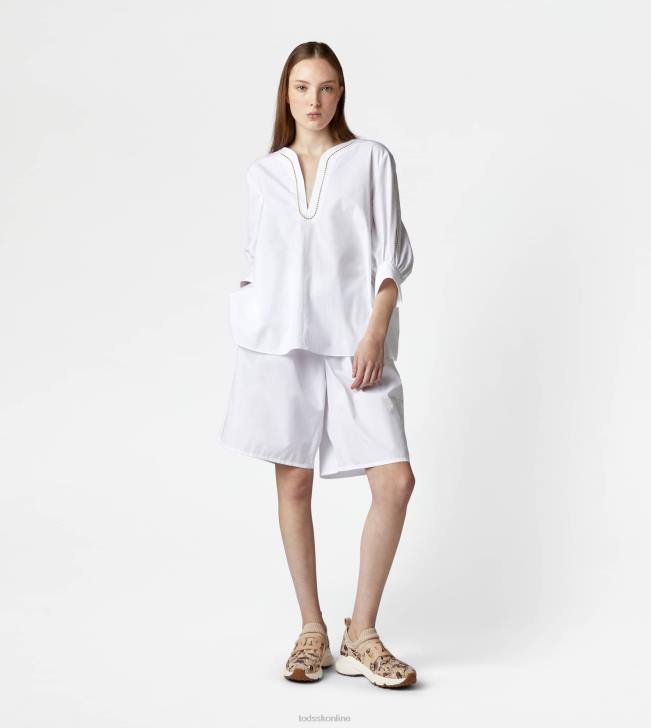 Tod\'s 8NXV615 biely ženy blúzka v popelíne