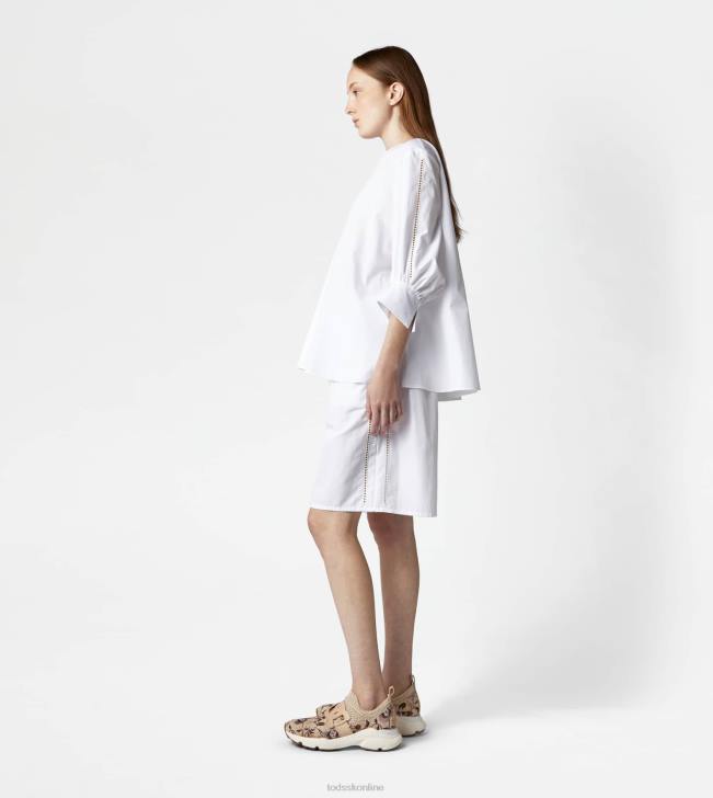 Tod\'s 8NXV615 biely ženy blúzka v popelíne