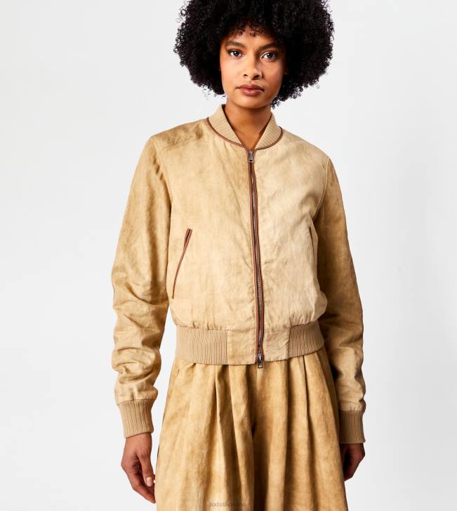 Tod\'s 8NXV575 hnedá ženy bomber bunda s koženými vložkami