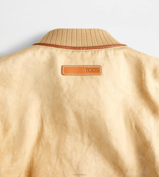 Tod\'s 8NXV575 hnedá ženy bomber bunda s koženými vložkami