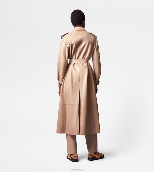 Tod\'s 8NXV595 béžová ženy trenčkot v koži