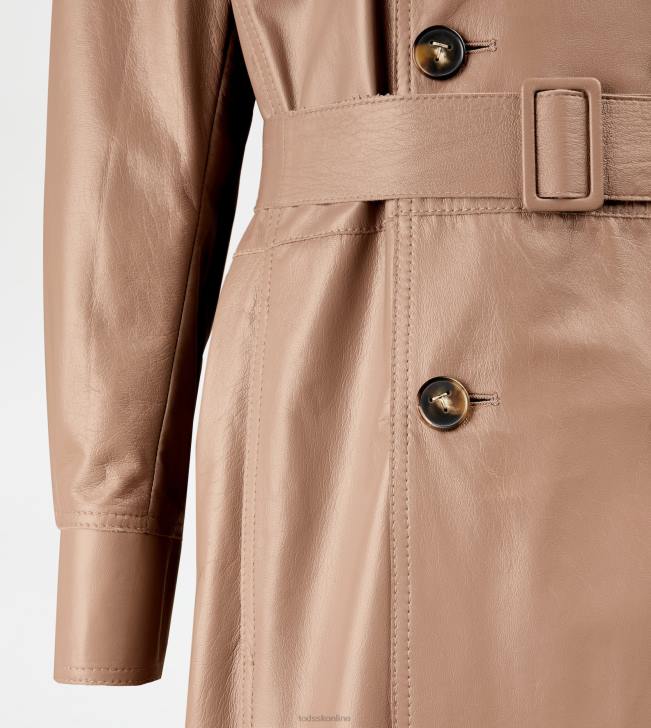 Tod\'s 8NXV595 béžová ženy trenčkot v koži