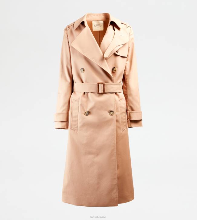 Tod's 8NXV597 béžová ženy dvojradový trenčkot