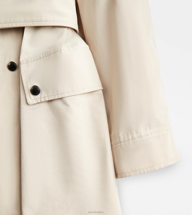 Tod\'s 8NXV600 off white ženy bunda s koženými vložkami