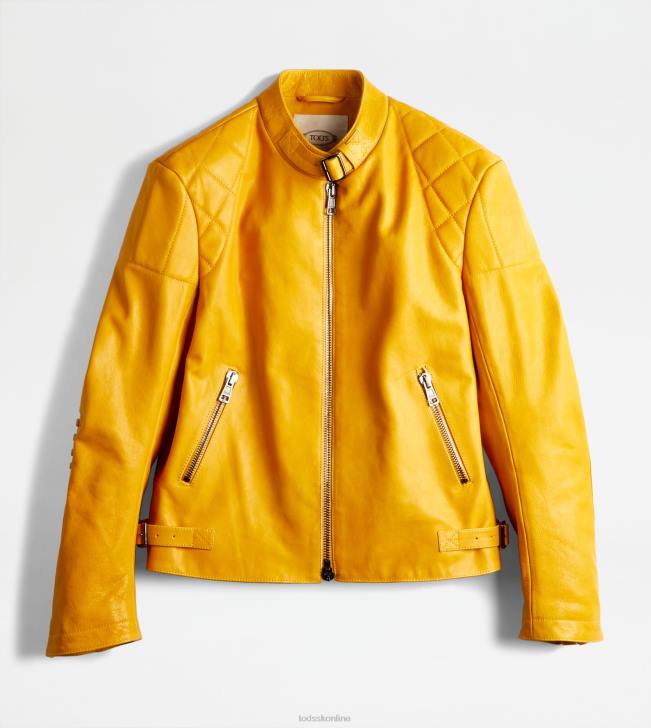 Tod's 8NXV608 žltá ženy motorkár v koži